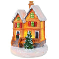 Miniatyrbilde 1 av 3: Lysende og anime julelandsby, ledet miniatyr julelandsbyhus, julelandsbydekorasjon, farget harpiks