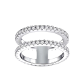 Miniatyrbillede 1 af 4: Mode Kvinder Rhinestone Indlagt Dobbelt Layer Finger Ring Bryllupssmykker Gave US 8