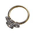 Miniatyrbilde 1 av 5: Kvinner Ring Firkantet Form Dobbel Farger Smykker Geometrisk Cubic Zirconia Finger Ring Bursdagsgaver Golden US 6