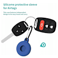 Pikkukuva 4 / 5: 3 kpl Apple AirTag pehmeälle cover , avainnipun koukulla, turva- ja katoamissuojalla, minihelposti kuljettava anti-scratch ihosuoja C Midnight blue