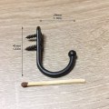 Miniatyrbild 2 av 4: 10 stycken enkla krokar Svart väggkrok Svart klädhylla utrustad med fästskruvar