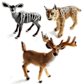 Miniatyrbillede 2 af 2: Simulering Skov Vilde dyr Model Flodhest Vortesvin Chimpanse Isbjørn Hjort Mandrill Antilope Lynx Gibbon Alpaca Platypus Legetøj,chimpanse Far