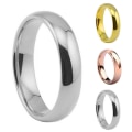 Pikkukuva 2 / 5: Muoti Unisex hieno kiillotuskupoli ruostumattomasta teräksestä sormus hääkorut Rose Gold US 9