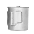 Miniatyrbild 7 av 8: Titanium Campingmugg med Vikbart Handtag och Lock 450ML Utomhus Drickskopp