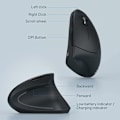 Pikkukuva 3 / 5: 1kpl ladattava ergonominen hiiri, 2,4 GHz:n langaton pystysuuntainen hiiri vasemmalla latautuva malli musta