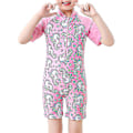 Miniatyrbild 1 av 2: barn Flickor Pojkar Sommar Badkläder Strand Cartoon Print Zip One Piece Baddräkt Unicorn Print 9-12 Years