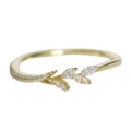 Miniatyrbillede 1 af 5: Kvinder Fashion Leaf Shape Marquise Cut Cubic Zircon Indlagt Finger Ring smykker Golden Us10