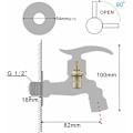 Miniatyrbillede 3 af 5: Vægmonteret G1/2 tommer vask vandhane Rustik messing blandingsbatteri vandhane