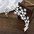 Miniatyrbild 2 av 4: Star Rhinestone hårbåge med halvcirkelformad design Justerbar Elegant Lättvikt Långvarig för Silver