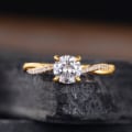 Miniatyrbillede 4 af 5: Elegant Kvinder Fuld Rhinestone Indlagt Cubic Zirconia Finger Ring Bryllupssmykker Golden US 6