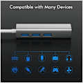 Miniatyrbilde 3 av 5: USB C til Gigabit Ethernet-adapter USB C til USB 3.0 10/100/1000 RJ 45 LAN-nettverksadapterkabel, støtter Windows 8/7/10