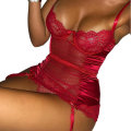 Miniatyrbillede 1 af 2: Kvinder Blonde Bodycon Natkjole Slim Fit Slipkjole Lingeri Red M