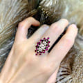 Miniatyrbilde 2 av 5: Dame Ring Blomster Form Rhinestones Dame Cubic Zirconia Blomster Ring Smykker Gaver US 8