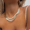 Miniatyrbillede 3 af 5: Snake Chain halskæde rustfrit stål sildeben guld farve Chain halskæde gold color 2mm 20inch(50cm)
