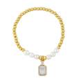 Miniatyrbillede 1 af 5: Armbånd Vintage Zircon Geometry Stud Modesmykker Ac10571 white