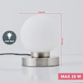 Miniatyrbillede 5 af 5: Touch glas bordlampe touch dæmpning lille bordlampe 3-speed touch sengelampe bordlampe med touch funktion, velegnet