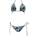 Miniatyrbild 2 av 4: Kvinnor Sexig Bikinithong Set Vadderade Push Up Badkläder Snakeskin Blue M