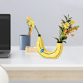 Miniatyrbild 3 av 5: Bananvas Hållbar Ljusgul Färg Syntetharts Modern Blomkruka Konst Hantverk Skrivbordsvas Prydnad Heminredning