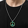 Miniatyrbilde 4 av 5: Fredstegn halskjede, choker i rustfritt stål, sjarmerende unisex, anheng i hippiestil, for fester, forlovelser, bryllup, skoleball, datoer