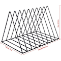 Miniatyrbillede 5 af 5: Opbevaringsstativ til vinylplader, metalaviser magasiner Bøgerholder 9 pladser, dekoration til skrivebord, hylde sort