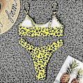 Miniatyrbild 2 av 4: Kvinnor Leopard Print Thong Bikini Set Vadderat Green M