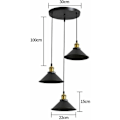 Pikkukuva 5 / 5: Retro teollinen kattovalaisin 3 valoa kattovalaisimet Design Edison metallikattokruunu riippuvalaisin pyöreällä levyllä