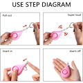 Miniatyrbild 4 av 5: Rosa+Vit+Transparent Blå En vattendroppe för kvinna Bärbart personligt larm Självförsvar Anti-vargartefakt,
