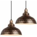 Pikkukuva 1 / 4: 2 set riippuvalaisin Vintage Retro Style 29cm, kattovalaisimen varjostin, metallinen säädettävä kaapeli ruokasaliin Olohuone R