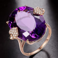 Miniatyrbillede 3 af 5: Bryllup Forlovelsesfest Brude Oval Rhinestone Indlagt Hjerte Finger Ring smykker Green US 10