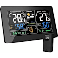 Miniatyrbillede 1 af 5: Vejrstation med trådløs sensor DCF Radiotermometer Hygrometer Barometer Digital Indendørs Udendørs Månefase 9-i-1