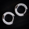 Miniatyrbilde 4 av 5: Kvinner Full Rhinestone Innlagt Cubic Zirconia Ear Stud øredobber Smykketilbehør Silver