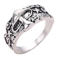 Miniatyrbillede 1 af 5: Bred Punk Legering Mænd Ring Mushroom Star Udskåret Finger Ring smykker Accessaries US 8