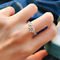 Miniatyrbilde 4 av 5: Giftering vridd glitrende high-end Big Rhinestone Knuckle Circlet kvinnelige smykker Golden US 8