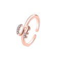 Miniatyrbillede 2 af 5: Mode Kvinder Simpel A til Z Engelsk Alfabet Bogstav Rhinestone Åben Ring smykker Silver O