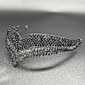 Miniatyrbillede 2 af 5: Krone Ornament Brude Bryllup Tilbehør Simpel Legering Sort Håndlavet Brudekjole Smykker