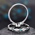 Miniatyrbild 5 av 5: 2st/ set Utsökt slät yta Bröllopsringar Legering Enkel Cubic Zirconia Ringar Charm Smycken Purple US 6
