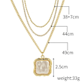 Miniatyrbillede 1 af 5: Halskæde dobbeltlags Heartchoker modesmykker B1692 N2104-14