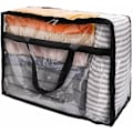 Miniatyrbilde 1 av 5: Oppbevaringspose for klær, 60L oppbevaringsposer for klær, dyner, tepper, sengetøy og leker, klare bæreposer med R