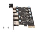 PCIe USB 3.1 Adapterkort 5 Portar 5Gbps Hög Hastighet Extern för Windows OS X
