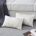 Miniatyrbillede 2 af 5: Dekorativ sofa pudebetræk, sofa tyk pude pudebetræk, firkantet grå luksus pude 2 sæt 30*50 cm Ivoire
