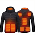 Miniatyrbillede 1 af 4: Vinter udendørs varm elvarme frakke, 8 varmezoner black 4XL