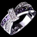 Miniatyrbilde 4 av 5: Ring Rhinestone Innlagt Dekorativ Legering Cross Design Finger Band For Party 10