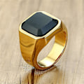 Miniatyrbillede 2 af 5: Mand Punk Rock Glat 316l Rustfrit Stål Cubic Zircon Ring Til Mænd Hip Hop Fest Mandlige Bryllupssmykker Black red