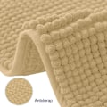 Miniatyrbillede 5 af 5: Beige, 40 * 60 cm Skridsikker pude til børnebadeværelse Superabsorberende bademåtte Maskinvaskbar mikrofiber udgangspude til brusebad，Til toi