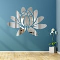Miniatyrbillede 3 af 5: 1 stk Lotus Wall Sticker Spejl Akryl Flower Peel and Stick Wall Decals Wall Stickers Murals for Soveværelse Badeværelse Stue Sølv