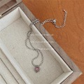 Miniatyrbilde 1 av 5: Halskjede Heart Stud Summer Outfit Motesmykker Ac1533