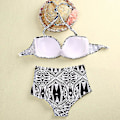 Miniatyrbild 4 av 5: kvinnor High Waist Bikini Set Push Up Vadderad BH Baddräkt Baddräkt Strandkläder S