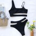 Miniatyrbild 3 av 5: Dampadderade bandage Badkläder Bikini Set Black S