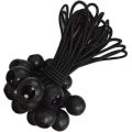 Miniatyrbild 1 av 5: Set med 25 gummisnören bungee med boll, presenningar, affischer, reklambanners, byggarbetsbanners, etc. (20 cm svart)