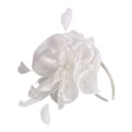 Miniatyrbild 1 av 4: Faux Feather Net Garn Hatt Enfärgad Fascinator Bröllop Tea Party Huvudbonader Hårprydnad för White